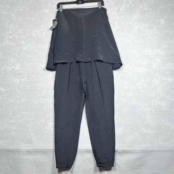 Tibi Strapless Jumpsuit Womens Size 4 Black Flowy Crepe Jumpsuit Inseam 26in - Picture 1 of 10